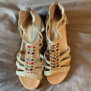 Yolanda Zula Beaded Sandals with zipper backs